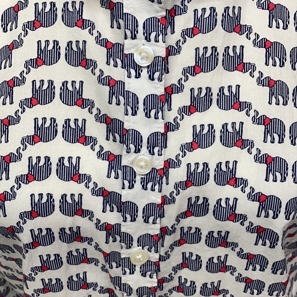 Crown & Ivy Elephant Cotton Long Sleeves Blouse - Picture 2 of 5